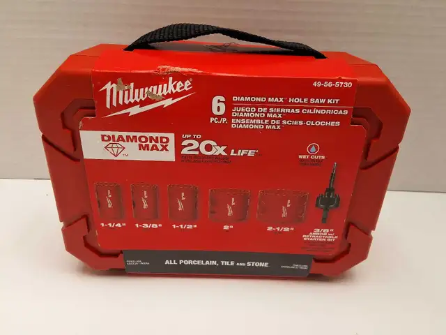 Milwaukee 49-56-5730 6 piece Diamond Max Hole Saw Kit 'NEW'