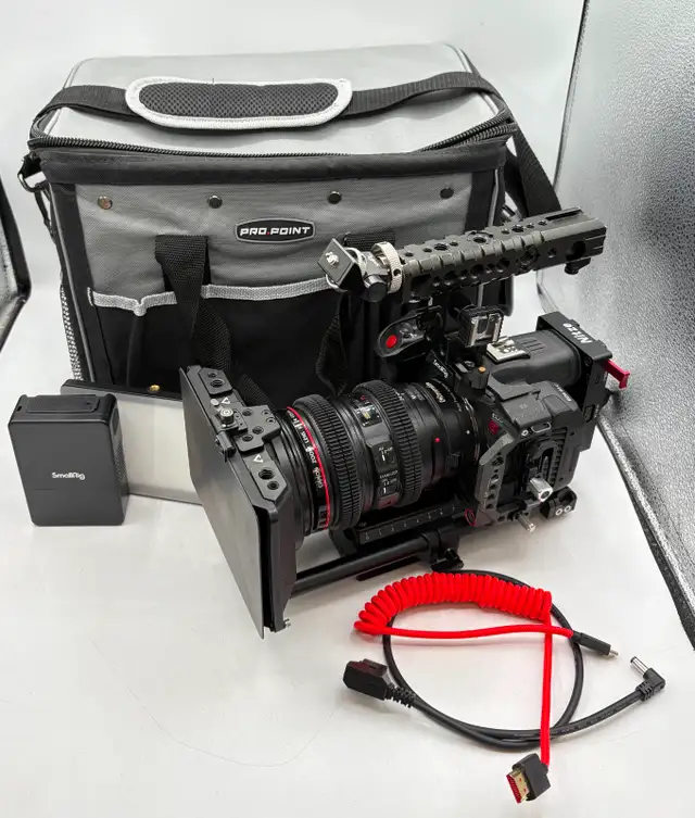 Canon EOS R5 C Camera with Cage, Light, Battery Pack, Case, etc.