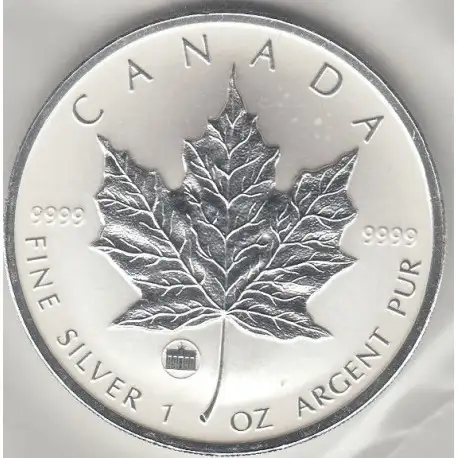 1 oz silver MAPLE LEAF 2009 $5 Privy BRANDENBURG GATE BERLIN