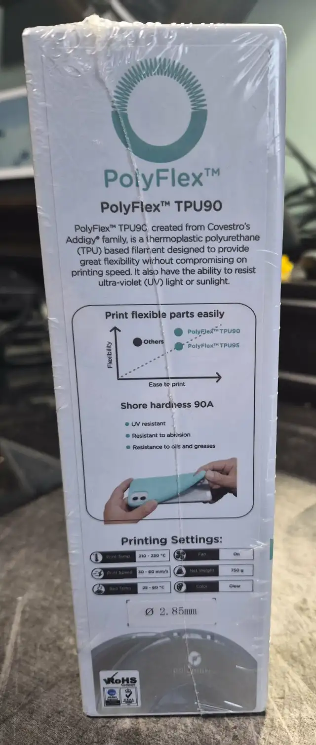 POLYMAKER POLYFLEX TPU90 CLEAR TPU 2.85MM – FLEXIBLE FILAMENT - Photo 3