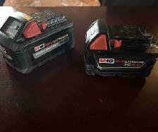 2 Milwaukee batteries (M18 XC6.0 and XC5.0)