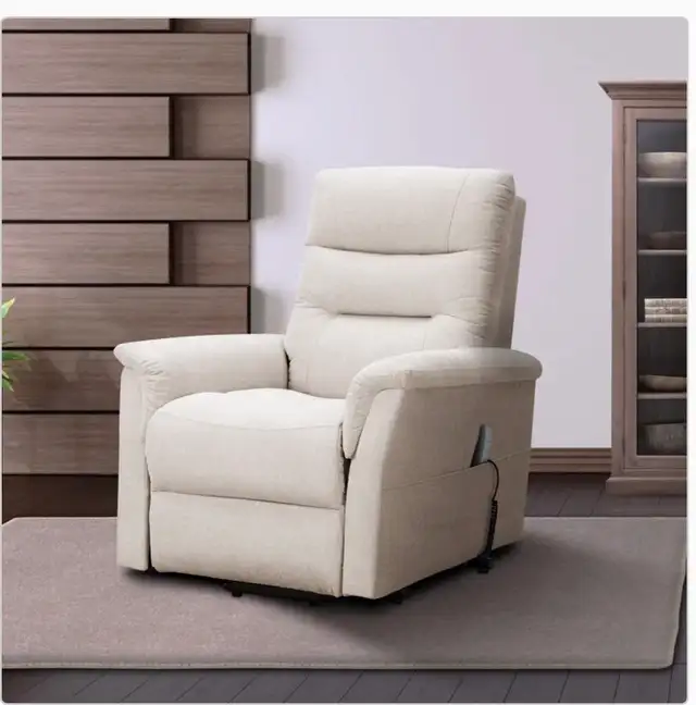 Sealy cream fabric power reclining lift chair - Photo 4