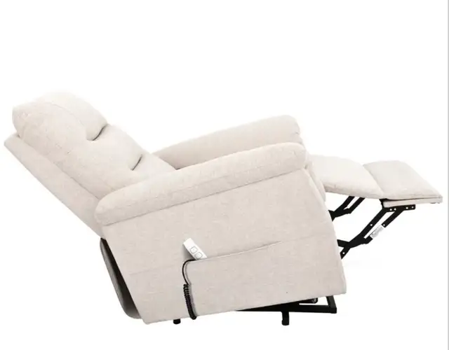 Sealy cream fabric power reclining lift chair - Photo 5