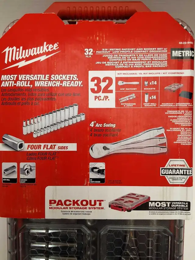 Milwaukee 48-22-9482 Packout 32 piece Metric 3/8'  Ratchet Set - Photo 2