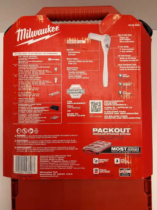 Milwaukee 48-22-9482 Packout 32 piece Metric 3/8'  Ratchet Set - Photo 3