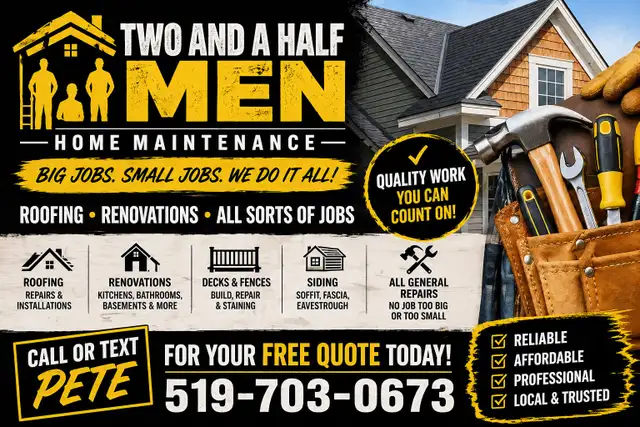Handyman  In Stratford//Roofing, Renovations & Repairs (