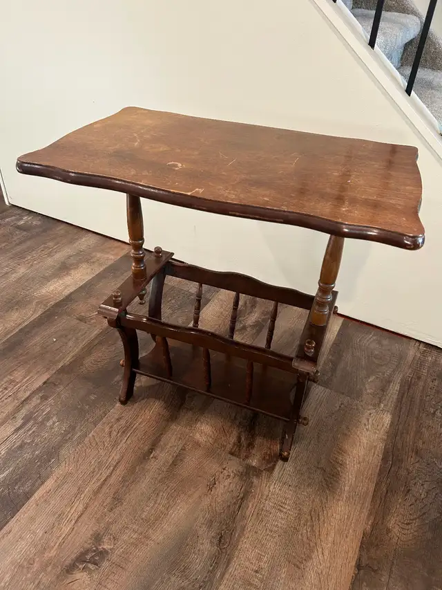 Antique Newspaper Rack/Side Table