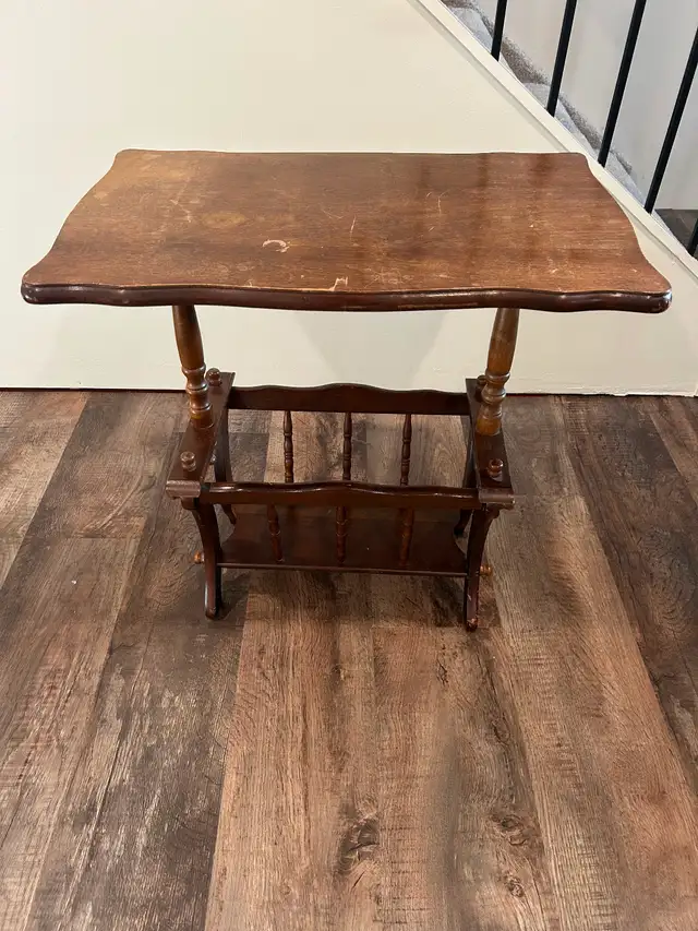 Antique Newspaper Rack/Side Table - Photo 2