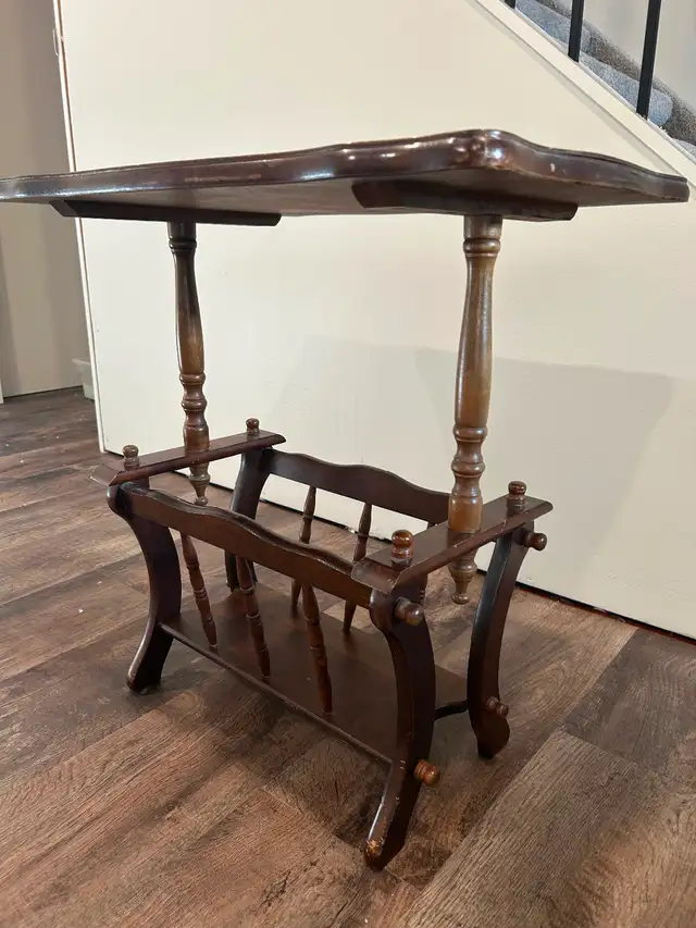 Antique Newspaper Rack/Side Table - Photo 3