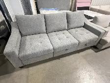Grey fabric sofa with storage seats and fold out chaise - Photo 4