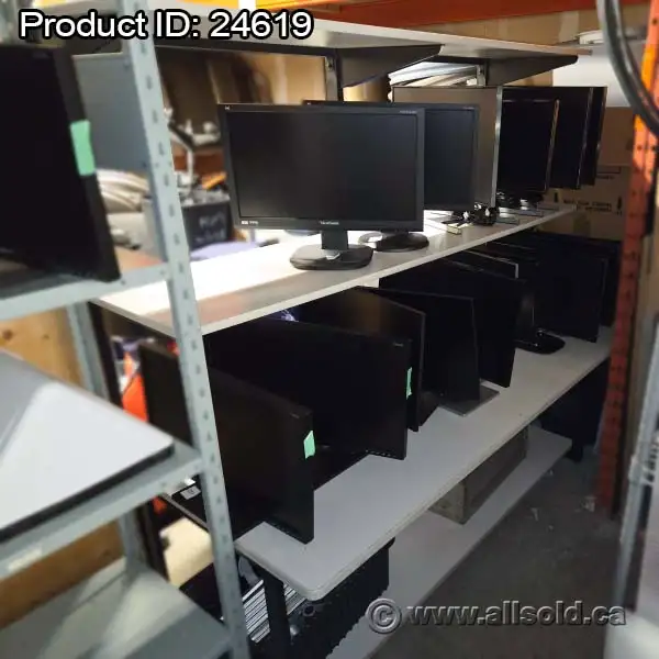 Black 4 Tier Workstation Bench w/ White Surfaces