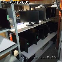 Black 4 Tier Workstation Bench w/ White Surfaces - Photo 2