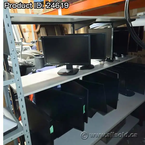 Black 4 Tier Workstation Bench w/ White Surfaces - Photo 3