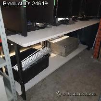 Black 4 Tier Workstation Bench w/ White Surfaces - Photo 4