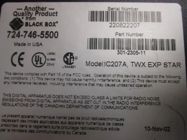 BLACK BOX 724-746-5500 ACTIVE STAR HUB 301-2305-12 115-230V - Photo 3