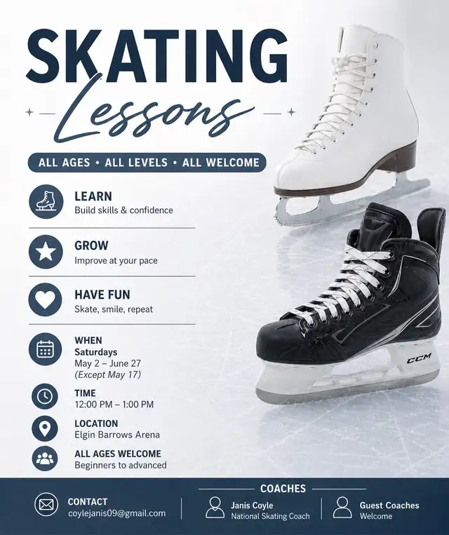 Skating Lessons STARTING MAY 1