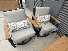 Outdoor patio sofa with 2 swivel chairs and table - Photo 2