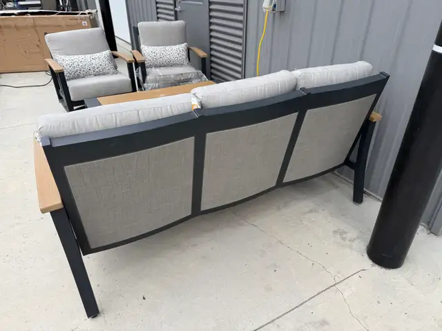 Outdoor patio sofa with 2 swivel chairs and table - Photo 5