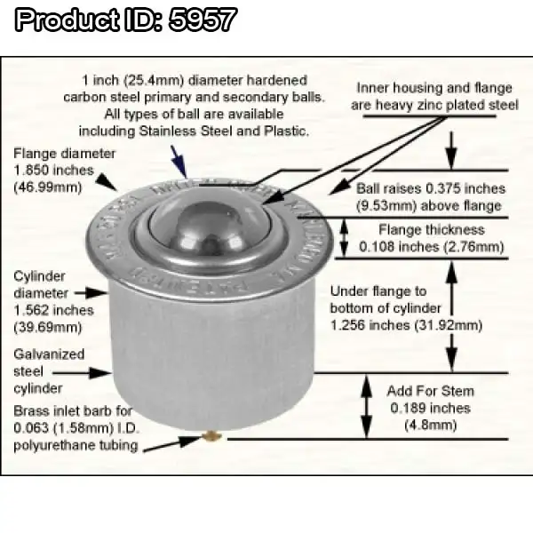 Omtec Pop Up Ball Transfers Case of 25 - Photo 3