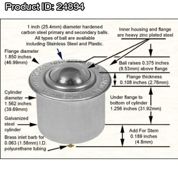 Used Omtec Pop Up Ball Transfers, 60 qty - Photo 3