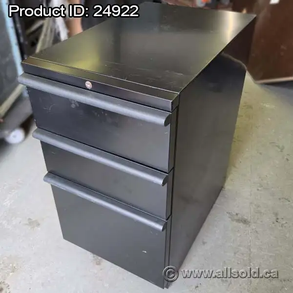 Hon Black 3 Drawer Pedestal File Cabinet
