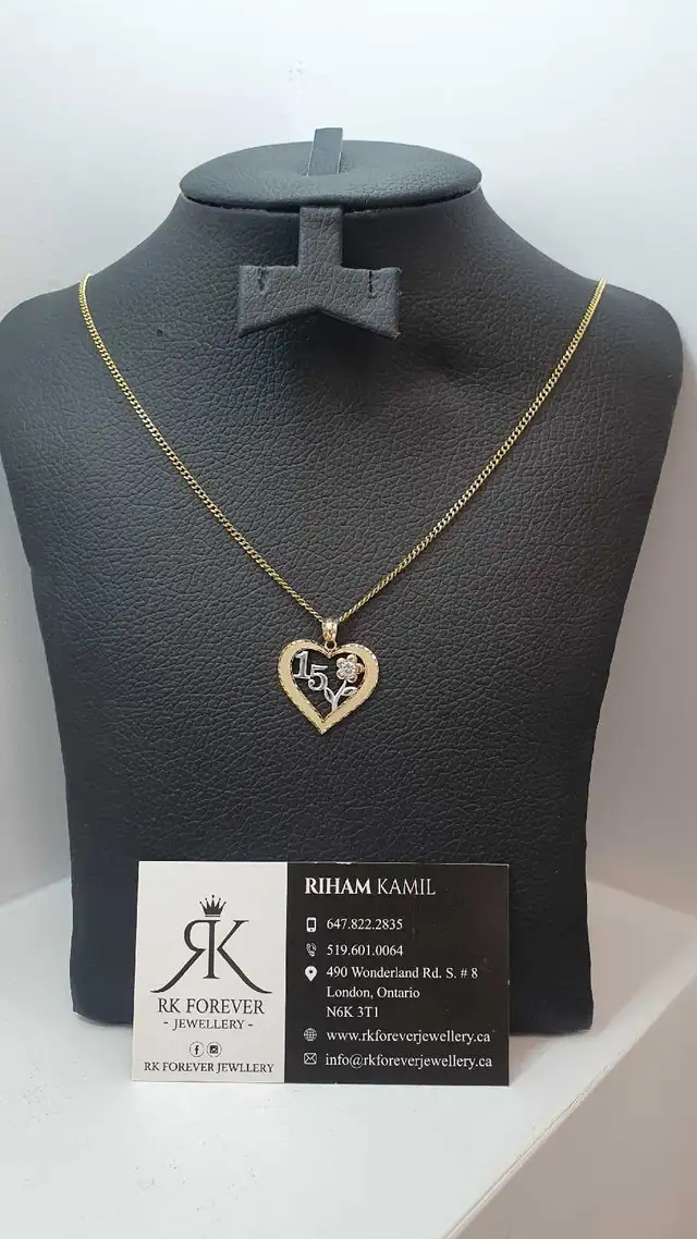 14k yellow gold chain & pendant # 389_14