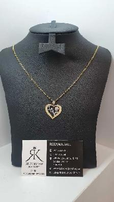 14k yellow gold chain & pendant # 389_14