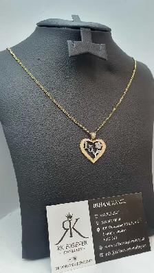 14k yellow gold chain & pendant # 389_14 - Photo 2