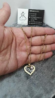 14k yellow gold chain & pendant # 389_14 - Photo 5