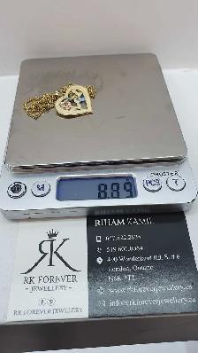 14k yellow gold chain & pendant # 389_14 - Photo 6