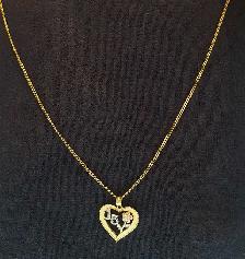 14k yellow gold chain & pendant # 389_14 - Photo 9