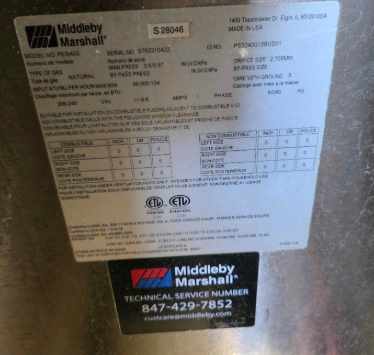 commercial conveyor gas pizza oven (Middleby Marshall PS3240G)