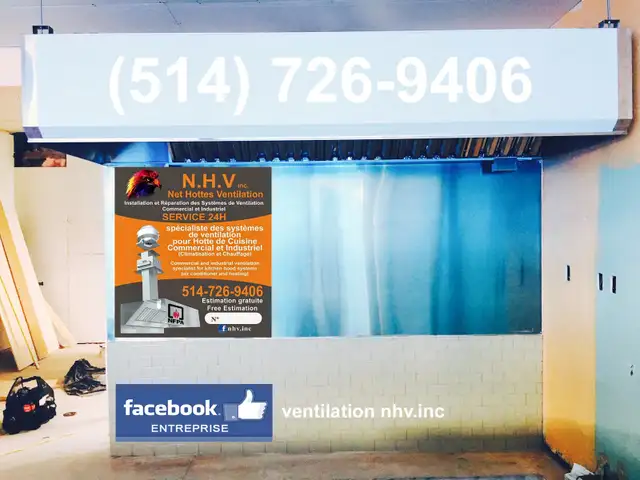 Ventilation commerciale HOTTE de cuisine, conduits, ventilateurs