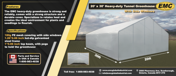 20′ x 30′ x10′ Heavy-duty Tunnel Greenhouse - Photo 2