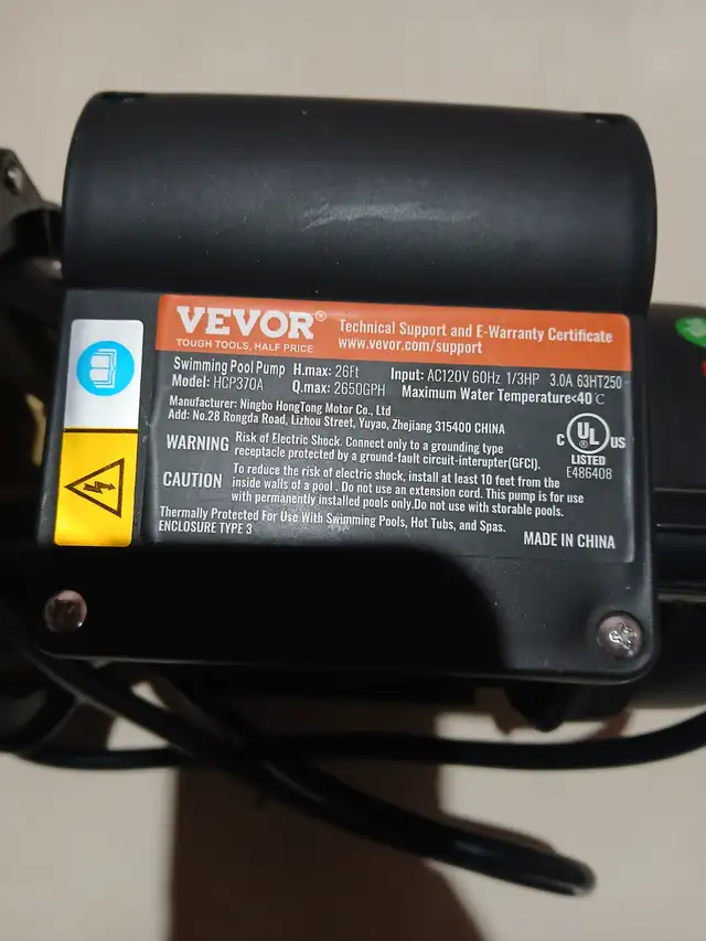 Sand Filter Pump Above Ground Pool, VEVOR, 2650 GPH, 1/3 HP - Photo 5