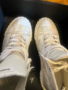 $180 Sneaker Deals, Giuseppe Zanotti, Size 13 White Leather - Photo 2