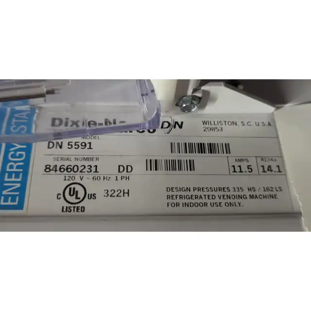 Dixie Narco DN5591 Commercial Vending Machine Pop, Water, Cans, - Photo 3