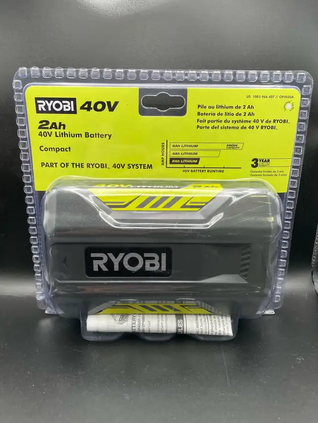 RYOBI 2AH 40V LITHIUM BATTERY