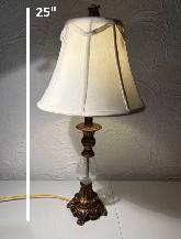 Classic ‘Crackle Glass’ / Brass 25" Table Lamp - Excellent Shape