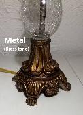 Classic ‘Crackle Glass’ / Brass 25" Table Lamp - Excellent Shape - Photo 3