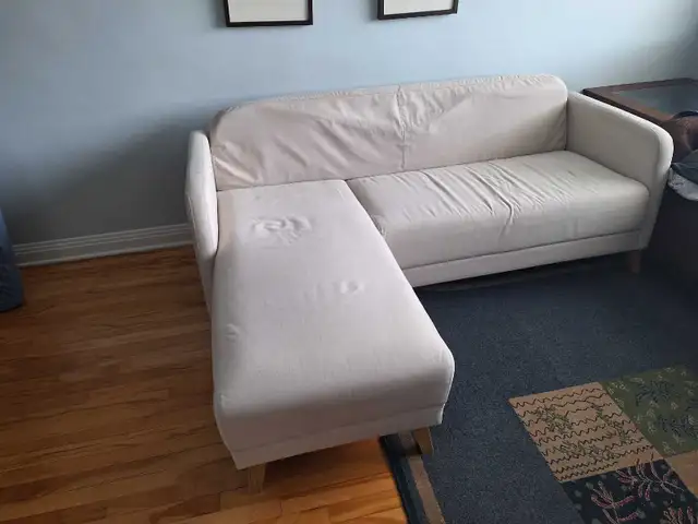 Sofa beige format L - Photo 2