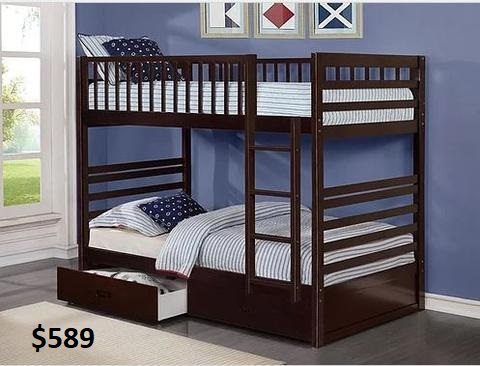 GREAT SELECTION OF SINGLE/SINGLE BUNK BEDS STARTING AT $439