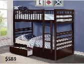 GREAT SELECTION OF SINGLE/SINGLE BUNK BEDS STARTING AT $439