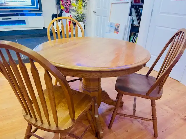 Wooden Dining Table with 3 chairs