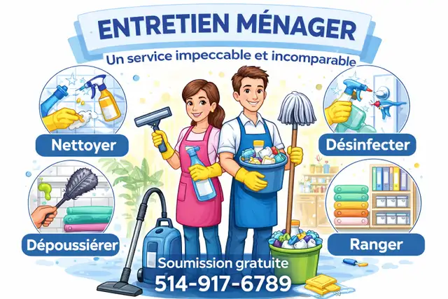 entretien ménager Laval et Rive Nord