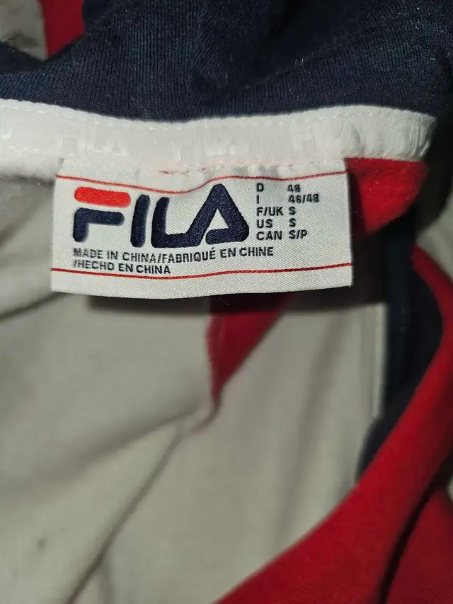FILA Lazaro Zip Hoodie – Red/White/Navy – Size S – Brand New - Photo 4