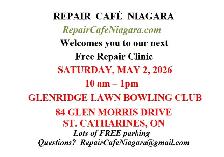 REPAIR CAFE NIAGARA, Come to our Free Repair Clinic, Sat 10am