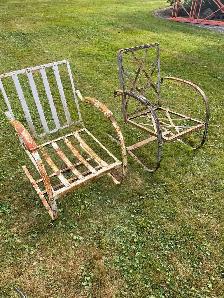 Two rare mid century Bunting spring chairs