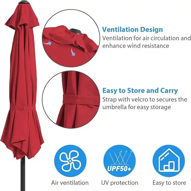 Brand New Patio Umbrella 7.5 FT OR 9 FT Dual-Vented $49 or $59 - Photo 8