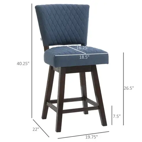 Brand New Set of 2 swivel Barstools Wooden legs $329 - Photo 6